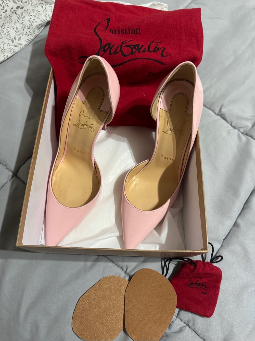 Christian Louboutin Blush Pink Iriza 100 mm Pumps, Sz 8 (EU size 38)